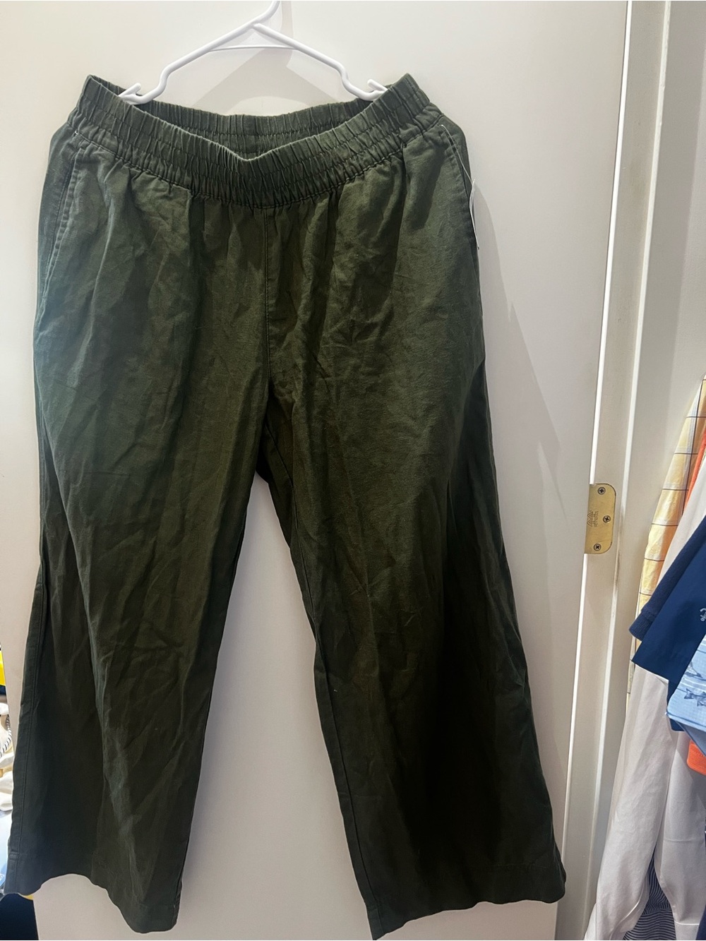 Old Navy Olive Green Petite Wide-Leg Pants